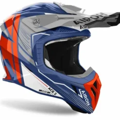Casco Airoh Aviator Ace 2 Engine Blu Arancio Grigio