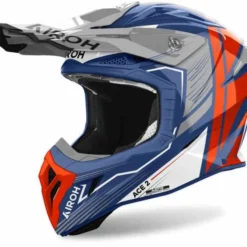 Casco Airoh Aviator Ace 2 Engine Blu Arancio Grigio
