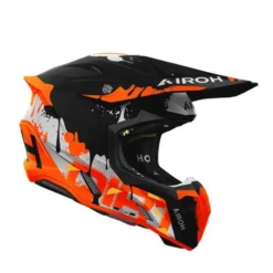 Casco Airoh Twist 3 Dirt Matt Nero Opaco Arancio