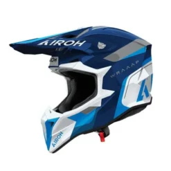 Casco Airoh Wraaap 06 Conquer Blu Bianco