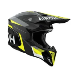 Casco Airoh Wraaap 06 Conquer Nero Opaco Giallo