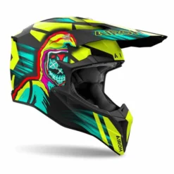Casco Airoh Wraaap 06 Cyber Giallo Azzurro