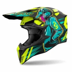 Casco Airoh Wraaap 06 Cyber Giallo Azzurro
