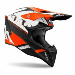 Casco Airoh Wraaap 06 Feel Arancio Nero Opaco Bianco