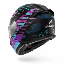Casco D-Skwal 3 Reptaia Nero Viola Verdeacqua Opaco
