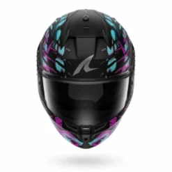 Casco D-Skwal 3 Reptaia Nero Viola Verdeacqua Opaco