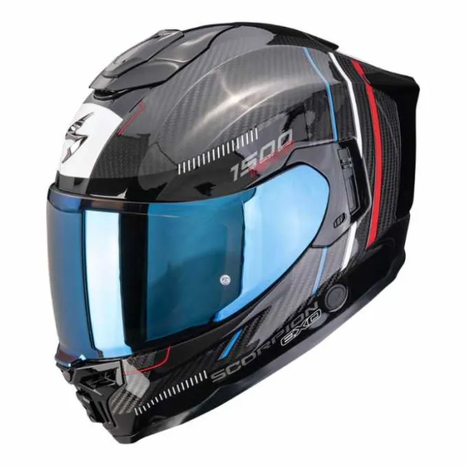 Casco Exo-1500 Air Zity Carbonio Bianco Blu Rosso