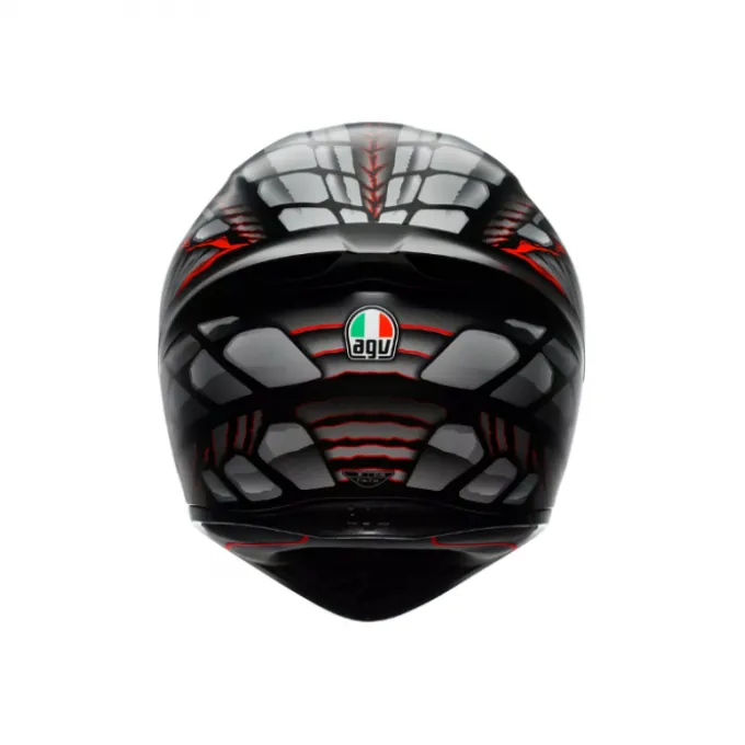 Casco K1 S E2206 Lyzard nero opaco grigio rosso