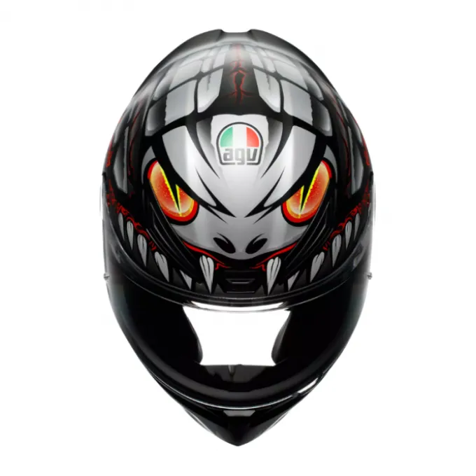 Casco K1 S E2206 Lyzard nero opaco grigio rosso