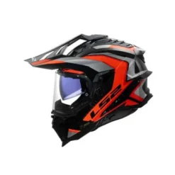 Casco LS2 MX701 06 Explorer Frontier II Carbon Arancio Grigio Opaco