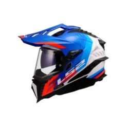 Casco LS2 MX701 Explorer Hexa 06 Bianco Blu Rosso