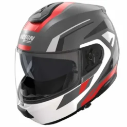 Casco N100-6 Cinetico N-com Grigio Rosso Bianco Opaco