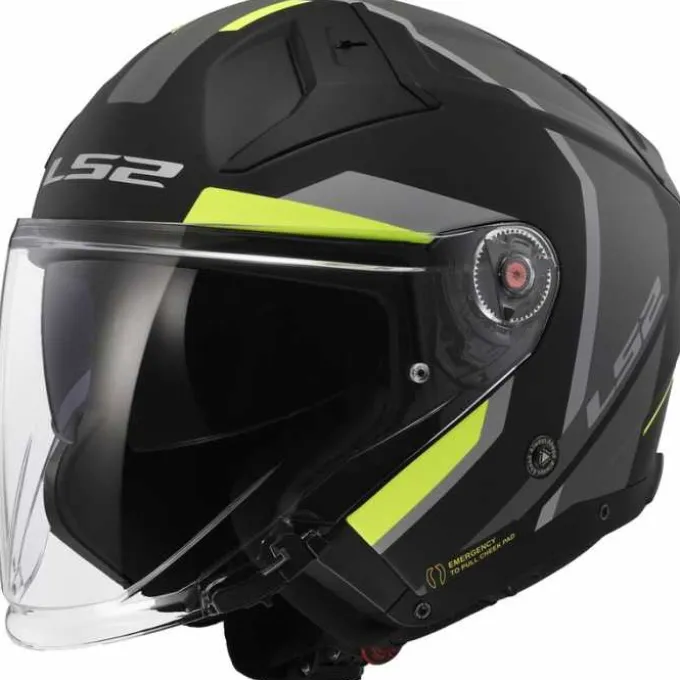 Casco OF603 Infinity II Focus Nero Opaco Giallo Fluo