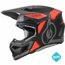 Casco O'neal 3Srs Vision V24 Nero Opaco Rosso Fluo