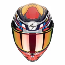 Casco Scorpion Exo-Race Air Kobra Bianco Blu Rosso Giallo
