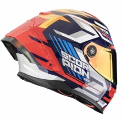 Casco Scorpion Exo-Race Air Kobra Bianco Blu Rosso Giallo