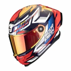 Casco Scorpion Exo-Race Air Kobra Bianco Blu Rosso Giallo