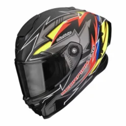 Casco Scorpion Exo-Race Air Move On Nero Opaco Giallo Rosso