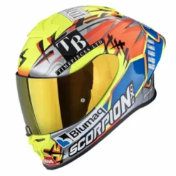 Casco Scorpion Exo R1 Evo II Air Aron Giallo Blu