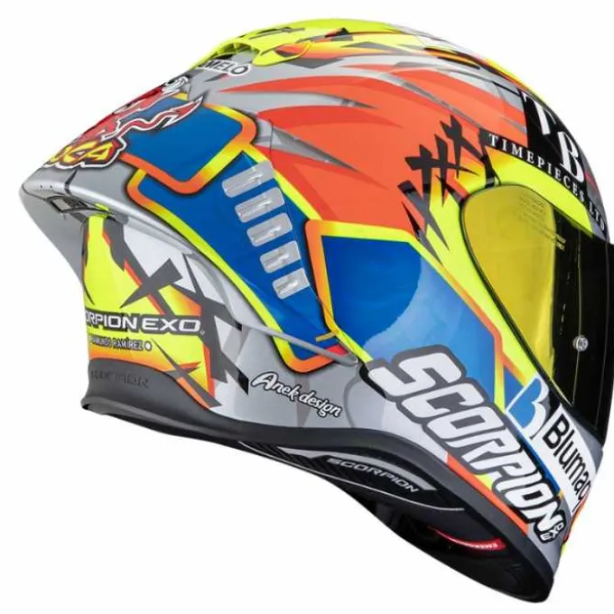 Casco Scorpion Exo R1 Evo II Air Aron Giallo Blu