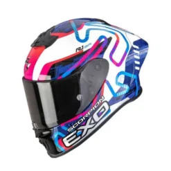 Casco Scorpion Exo R1 Evo II Air Cornering Bianco Blu Rosa
