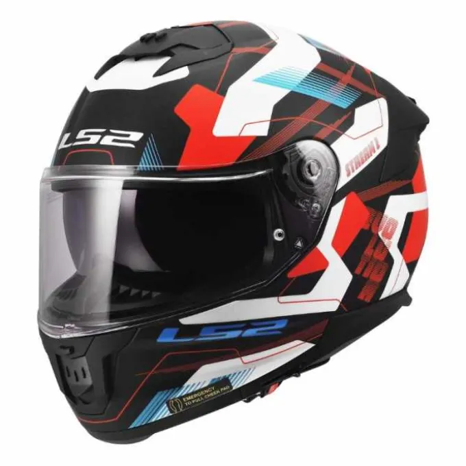 Casco Stream II Mika Nero Opaco Bianco Blu Rosso