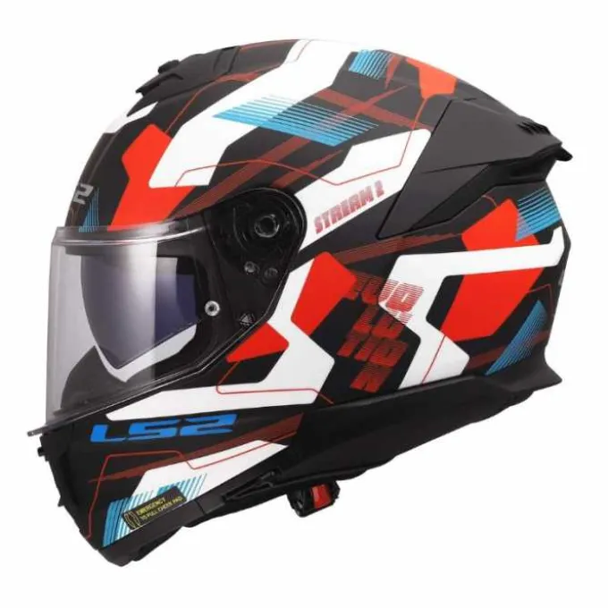 Casco Stream II Mika Nero Opaco Bianco Blu Rosso