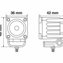 Faro ausiliario quadrato 10W 1 Led Luce Focalizzata