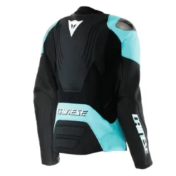 Giacca in pelle Racing 5 Lady Nero Azzurro