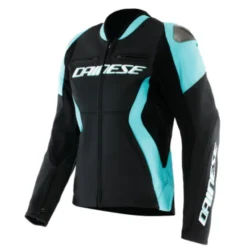 Giacca in pelle Racing 5 Lady Nero Azzurro