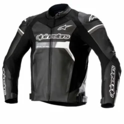 Giubbotto GP Force pelle Nero Bianco
