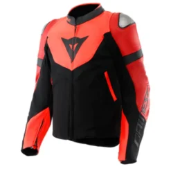 Giubbotto Iperattiva Pelle Nero Rosso