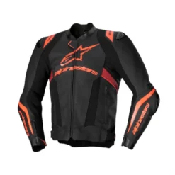 Giubbotto Missile V3 Ignition Pelle Nero Rosso