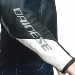 Giubbotto Rapida Lady Pelle Nero Bianco