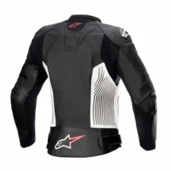 Giubbotto Stella GP Plus V4 pelle Nero Bianco Rosa