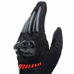 Guanto Mig 3 Air Pelle-Tex Nero Rosso Fluo