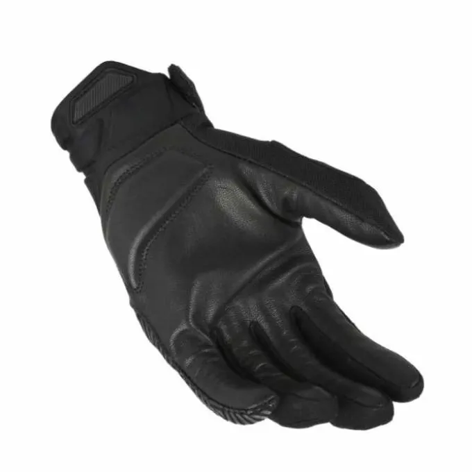 Guanto Obtain Tessuto-Pelle Nero