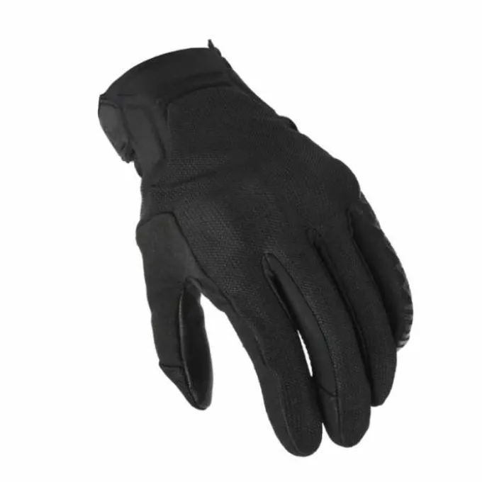 Guanto Obtain Tessuto-Pelle Nero