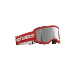 Maschera Alpinestars Vision 3 Wordmark Rosso Lente Argento