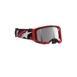 Maschera Alpinestars Vision 8 Luar Rosso Nero Lente Argento