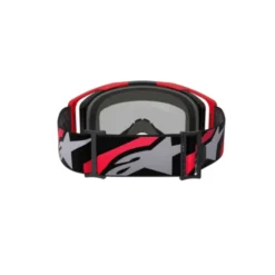 Maschera Alpinestars Vision 8 Luar Rosso Nero Lente Argento
