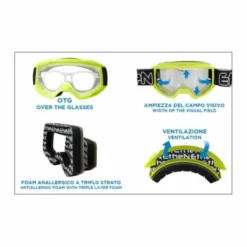 Maschera Ethen 06 Basic Azzurro Nero Lente Trasparente