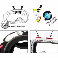 Maschera Ethen 05R Bianco Blu Rosso Lente Specchiata
