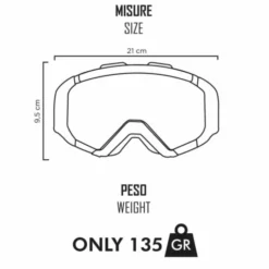 Maschera Ethen 05R Bianco Rosso Nero Lente Specchiata Oro