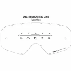 Maschera Ethen 05R Bianco Rosso Nero Lente Specchiata Oro