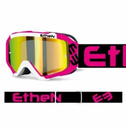 Maschera Ethen 05R Fuxia Nero Lente Specchiata Oro