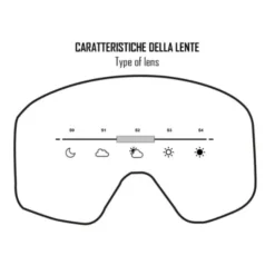 Maschera Magnetic Ethen MAG33 Bianco Nero Lente Rossa