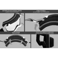 Maschera Medium 05Primis Nero Giallo Lente Rossa