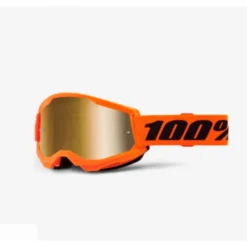 Maschera Strata 2 Arancio Fluo Lente Specchio Oro