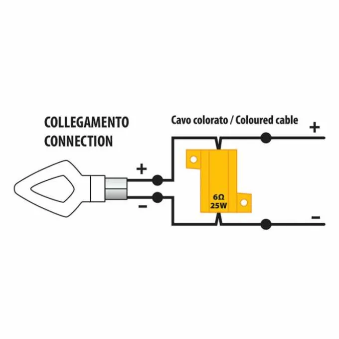 Resistenze alluminio 6OHM 25W C/Connettori rapidi